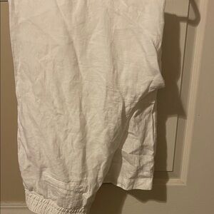 Halston Heritage Ivory Linen Trousers